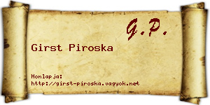 Girst Piroska névjegykártya